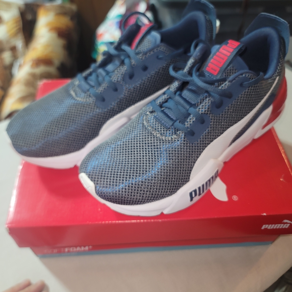 PUMA Kids' Blue and Red Sneakers - Picture 2 of 8